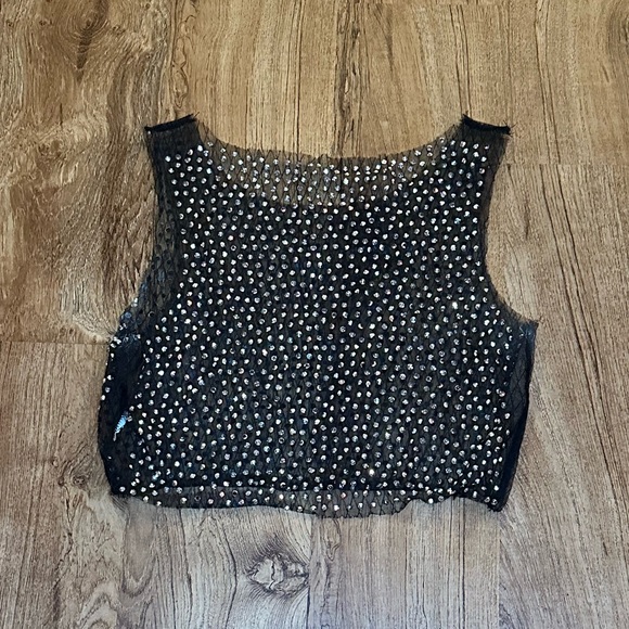 Mesh Rhinestone Crop Top - Picture 2 of 2